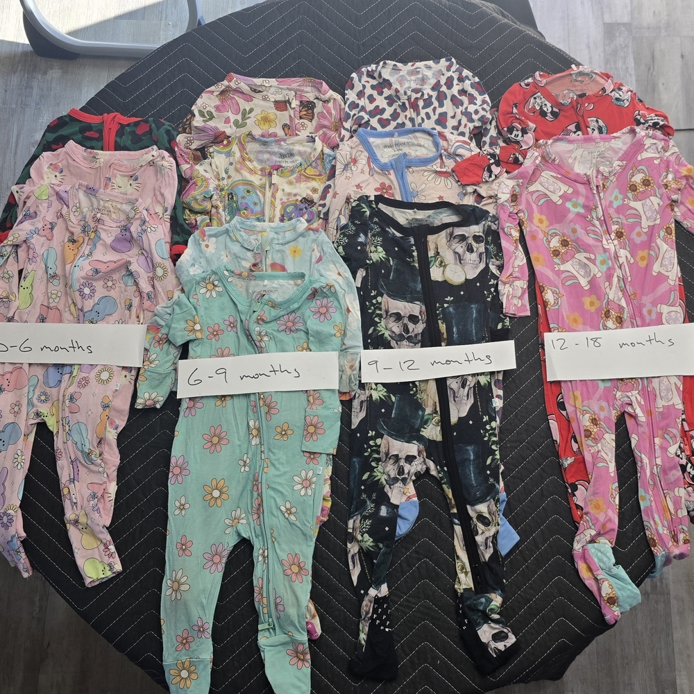 Posh Peanut Baby Rompers Collection - Pink, Blue, Black, Red